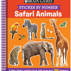 Brain Games - Sticker by Number: Safari Animals: A Kid's Sticker Activity Book with More Than 150 Stickers! [With Sticker(s)]