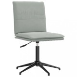 Scaun Bucatarie Gri Deschis Catifea, Reglabil, Confortabil, Metal/Lemn, 44x50x(74-84) cm