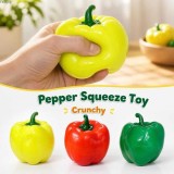 Jucarie Antistres Squishy Ardei Gras Crunchy 8 cm cu efect crocant