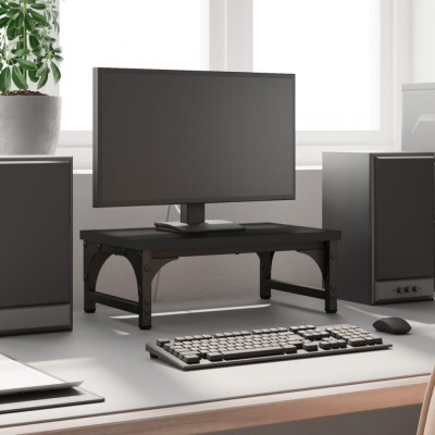 vidaXL Suport pentru monitor, negru, 37x23x14 cm, lemn compozit foto