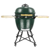 Grătar ceramic pentru cărbuni cu rafturi laterale, grilă de 52 cm