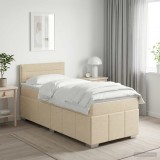 Cumpara ieftin Pat boxspring cu saltea cu headboard Crem 80 x 200 cm Tesatura
