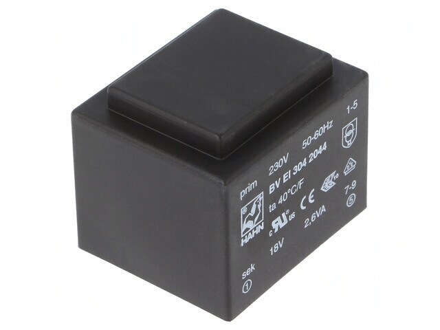 Transformator &icirc;ncapsulat 2,6VA 230V 18V PCB