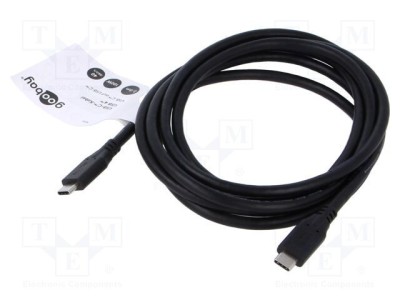 Cablu USB 4.0 USB C 2m negru 40Gbps Goobay foto