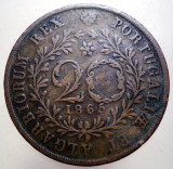 C.398 AZORES INSULELE AZORE ADMINISTRATIE PORTUGHEZA LUIS I 20 REIS 1865