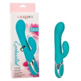Vibrator Rabbit CalExotics Enchanted Lover, Turcoaz, 12 Vibratii, 4 Rotatii, Silicon Pur, Waterproof, Reincarcabil USB
