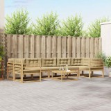vidaXL Set de canapele de exterior cu pernă 6 pcs Alb și Bej 3386187