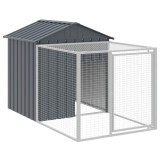Cumpara ieftin Cusca pentru gaini cu peron, antracit, 117x201x123 cm, otel galvanizat