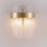 Lampa de Perete in Interior, Flippy, Lampa de Lux pentru Decor de Interior, Corp de Iluminat Tip aplica, din Inox Auriu si Cristal, Lumina Calda Rece
