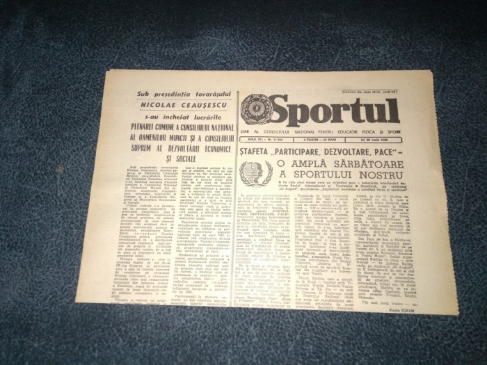 ZIARUL SPORTUL 20 IUNIE 1985