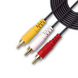 Cablu compozit AV audio video SelliteSale de la 3 tată la 3 tată RCA Cablu negru, Oem