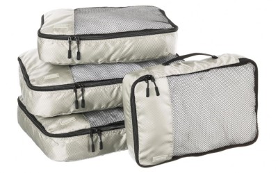 Set 4 huse organizare bagaj Amazon Basics, 2 medii si 2 mari, gri - RESIGILAT foto