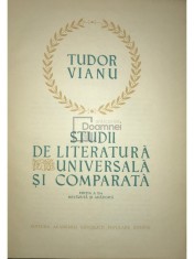 Tudor Vianu - Studii de literatura universala si comparata (Editia: 1963) foto