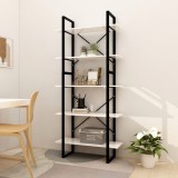 Gossi biblioteca cu 5 rafturi, alb, 80x30x175 cm, lemn prelucrat