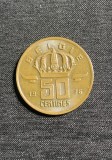 Moneda 50 centimes 1976 Belgia