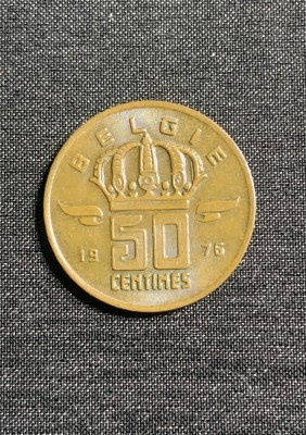 Moneda 50 centimes 1976 Belgia foto
