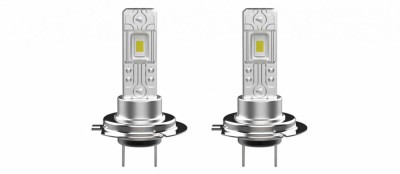 Set 2 becuri LED H8 / H11, 55W, lumina alb-rece, 16.000 Lumeni, Fara cablu foto