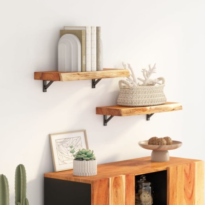 vidaXL Raft perete 40x20x2,5 cm dreptunghiular lemn acacia margine vie 370222 foto