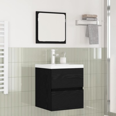 vidaXL Set de mobilier pentru baie 3 pcs Stejar Artisan și Alb Mediu foto