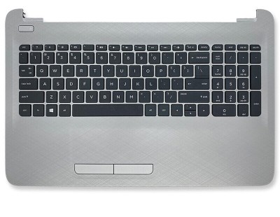 Carcasa superioara cu tastatura palmrest Laptop, HP, 250 G4, 255 G4, 256 G4, 250 G5, 255 G5, 256 G5, 15-AC, 15-AF, 15-AY, 15-BA, 15-BN, argintie, layo foto