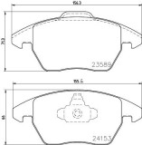 Set Placute frana punte fata SRLine Polonia, Citroen C4 1 (Lc) 2004-2011; Peugeot 207, 2006-2015; 208, 2012-2020; 3008, 307 (3a/C) (3h) 2001-2008; 30