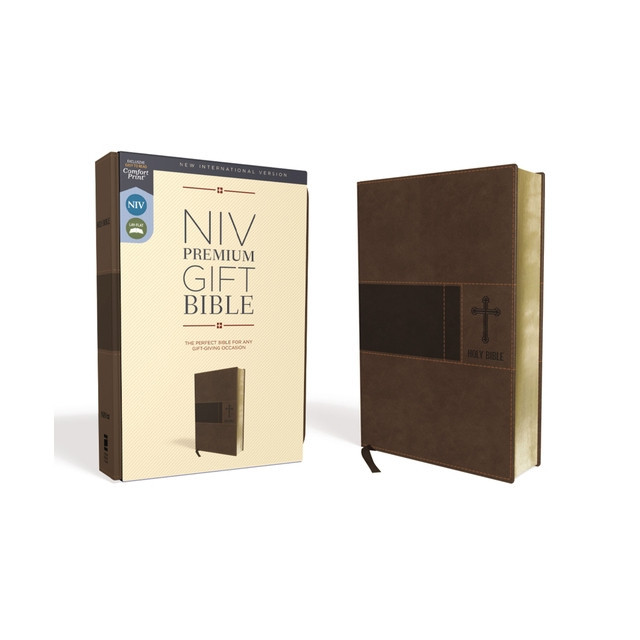 Niv, Premium Gift Bible, Leathersoft, Brown, Red Letter Edition, Comfort Print