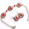 set bratara si cercei cu sticla cu maci 42727