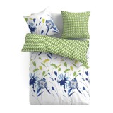 Cumpara ieftin Set lenjerie de pat Vanora, 200 x 240 cm, king size, microfibra 60 gsm, 4 piese, model spring, Verde