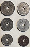 ROMANIA 1905-1906 LOT SASE(6) MONEDE 5, 10 si 20 BANI CU ,,J&quot; si BRUSSELS