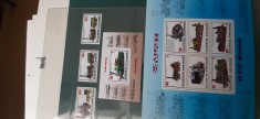 Coreea de Nord-Transport,locomotive ,trenuri- serie completa si 2 colite ,nestampilate MNH (T2)