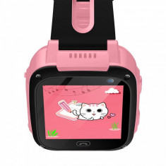 Ceas smartwatch pentru copii, cu camera foto si usb, roz, Gonga foto