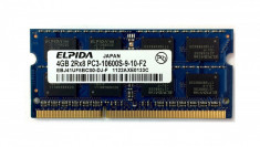 Memorie Laptop Elpida 4GB DDR3 PC3-10600S 1333Mhz foto