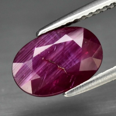 ~&amp;gt;&amp;gt;RUBIN NATURAL rosu-roz 2,44 ct. netratat , Certificat de Autenticitate ! ! ! foto