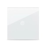 Panou sticlă albă Pulsar Touch NS 1T 86x86mm pentru &icirc;ntrerupător tactil modern, finisaj minimalist securizat 4mm, ideal pentru doze standard CEE60.