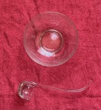 bol mare castron mare punch bowl cu polonic toate din sticla colony hand made in romania
