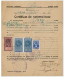 Romania, Primaria comunei, Certificat de nationalitate, Ineu, 1939