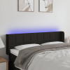 VidaXL Tăblie de pat cu LED, negru, 147x16x78/88 cm, textil