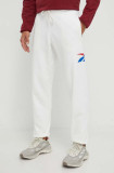 Reebok Classic pantaloni de trening culoarea alb, cu imprimeu