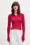 Tommy Jeans cardigan culoarea bordo, light, DW0DW21673