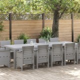 vidaXL Set de masă pentru grădină 13 pcs Gri deschis 300 x 100 x 73 cm