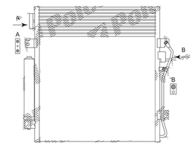 Condensator AC Dodge Nitro, 2007-2011; Jeep Cherokee/Liberty, 2008-2013, Cv Automata, Motor 2,8 Crd; 3,7 V6/ 4,0 V6, Aluminiu/Aluminiu Brazat, 510(47