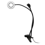 Cumpara ieftin Lampa circulara de masa Led cu clema si suport flexibil de telefon, SP-43