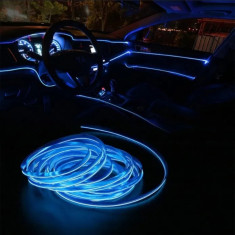 Lumina ambientala Auto 5M Albastru Bord Fete Usi Interior Fir Neon Flexibil