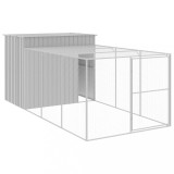 Cusca de caine &amp; tarc gri deschis 214x457x181cm otel galvanizat GartenMobel Dekor, vidaXL