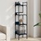 vidaXL Bibliotecă 4 niveluri, negru, 35x30x138,5 cm, lemn prelucrat 838848