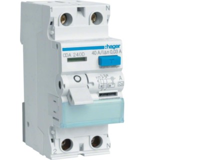 Diferential RCCB 40A 1P+N 30mA 6Ka tip A Hager CDA240D foto