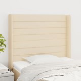 VidaXL Tăblie de pat cu aripioare, crem, 93x16x118/128 cm, textil