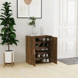 VidaXL Pantofar, stejar fumuriu, 60x35x70 cm, lemn prelucrat