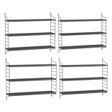 Set 4 buc raft perete Str&auml;ngn&auml;s 50x60x15cm otel gri inchis [en.casa] HausGarden Leisure