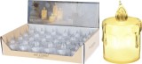 Lumanare LED de Craciun cu lumina alb cald, 5 cm, set display 24 buc